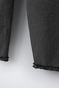 GINGHAM PLAID RUFFLED PANTS