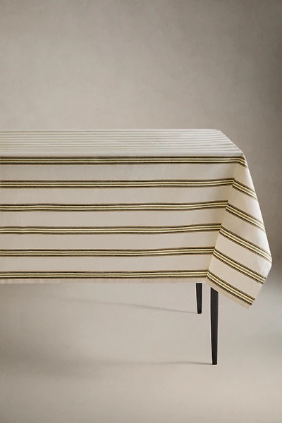 IRREGULAR STRIPED RESIN-COATED TABLECLOTH
