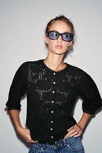 ROMANTIC COMBINATION KNIT JACKET
