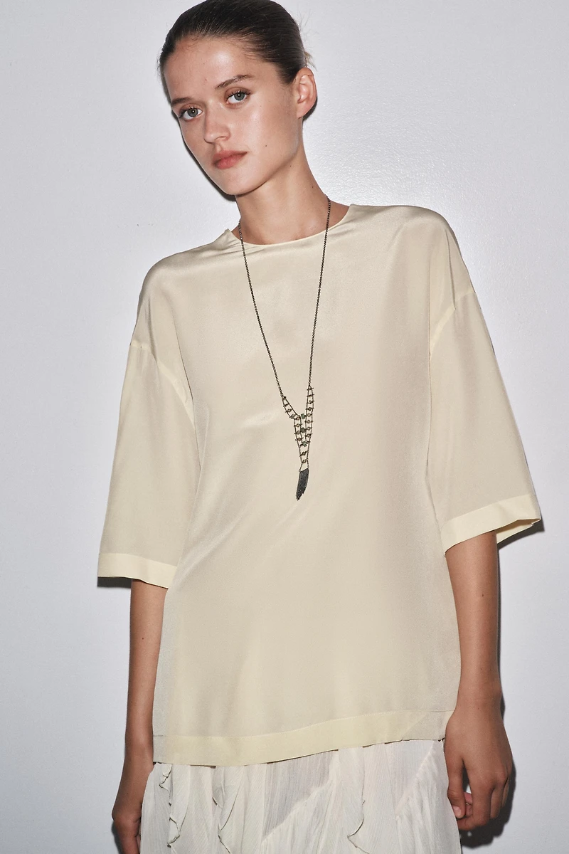 TOP MANCHES COURTES EN SOIE ZW COLLECTION LIMITED EDITION
