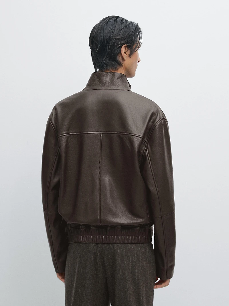 Nappa leather jacket with pockets