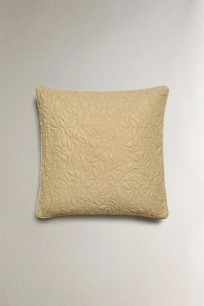 HOUSSE DE COUSSIN COUETTE MICROFIBRE FEUILLES