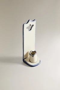 CERAMIC CANDLESTICK WITH CONTRAST EDGE