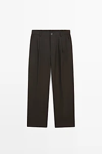100% wool relaxed fit pants