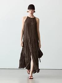 Flowing midi dress with button details