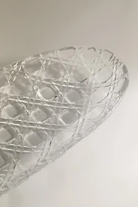 PLAT OVALE VERRE RELIEF