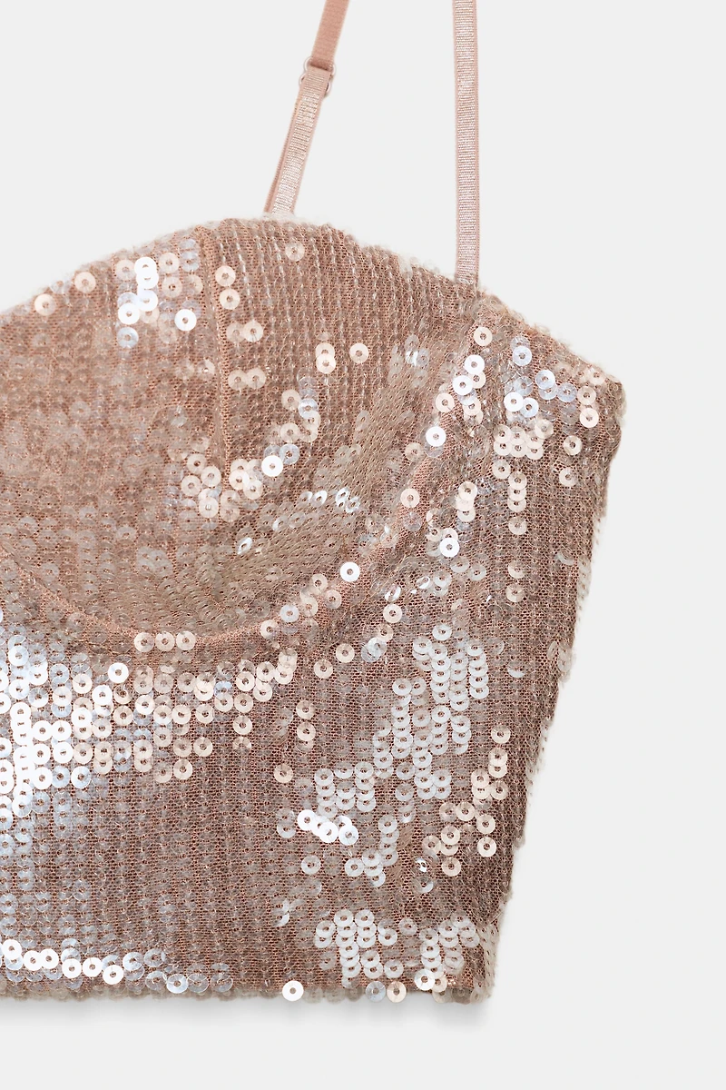 TOP BRASSIÈRE À PAILLETTES