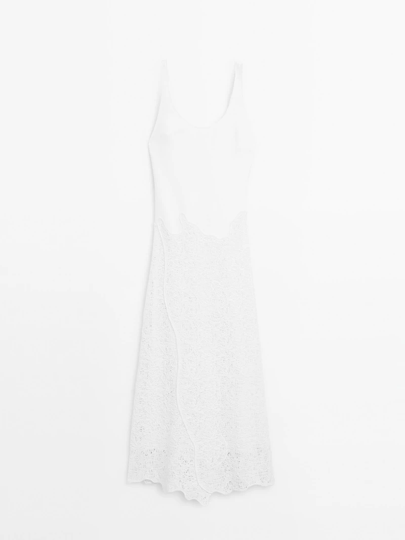 Robe midi ample en coton mélangé