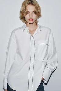 ZW COLLECTION CONTRAST POPLIN SHIRT