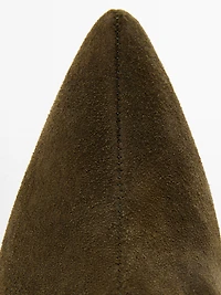 Split suede heeled ankle boots