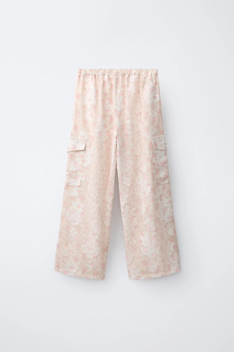 PANTALON CARGO IMPRIMÉ FLEURS