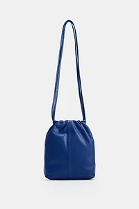LEATHER DRAWSTRING CROSSBODY BAG