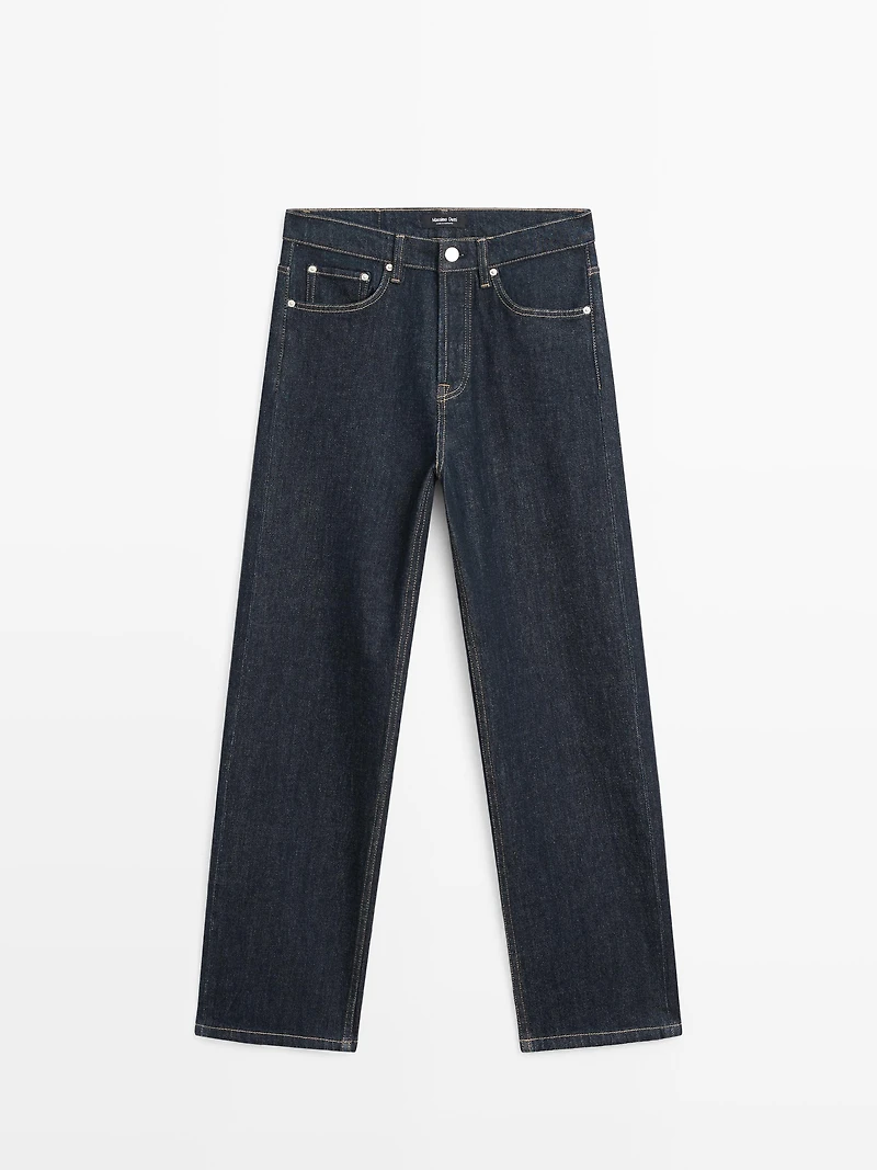 Jean straight taille haute