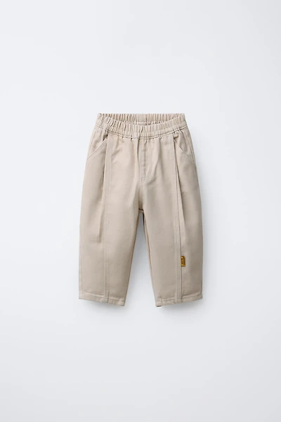 PANTALON BALLOON PLIS ÉTIQUETTES