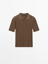 Polo côtelé 100 % coton
