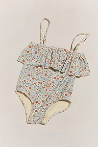KIDS’ FLORAL RUFFLE BEACH SWIMSUIT