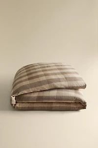 LINEN CHECK DUVET COVER