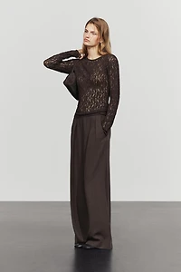 Long sleeve lace detail T-shirt