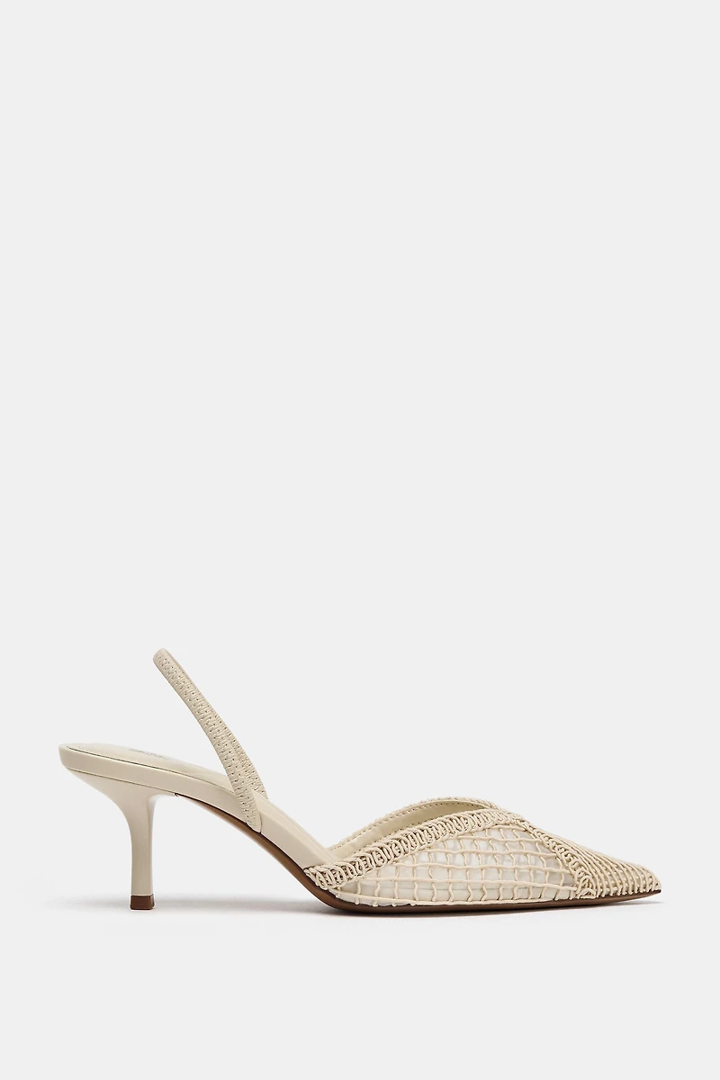 BRAIDED SLINGBACK HEELS