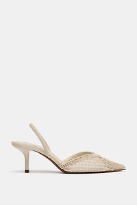 BRAIDED SLINGBACK HEELS