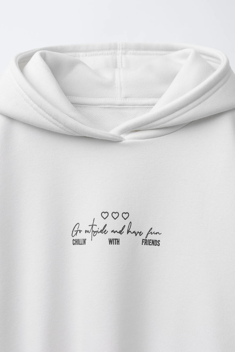 TEXT HOODIE SWEATSHIRT