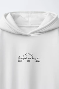 TEXT HOODIE SWEATSHIRT