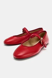 BALLERINES PLATES EN CUIR