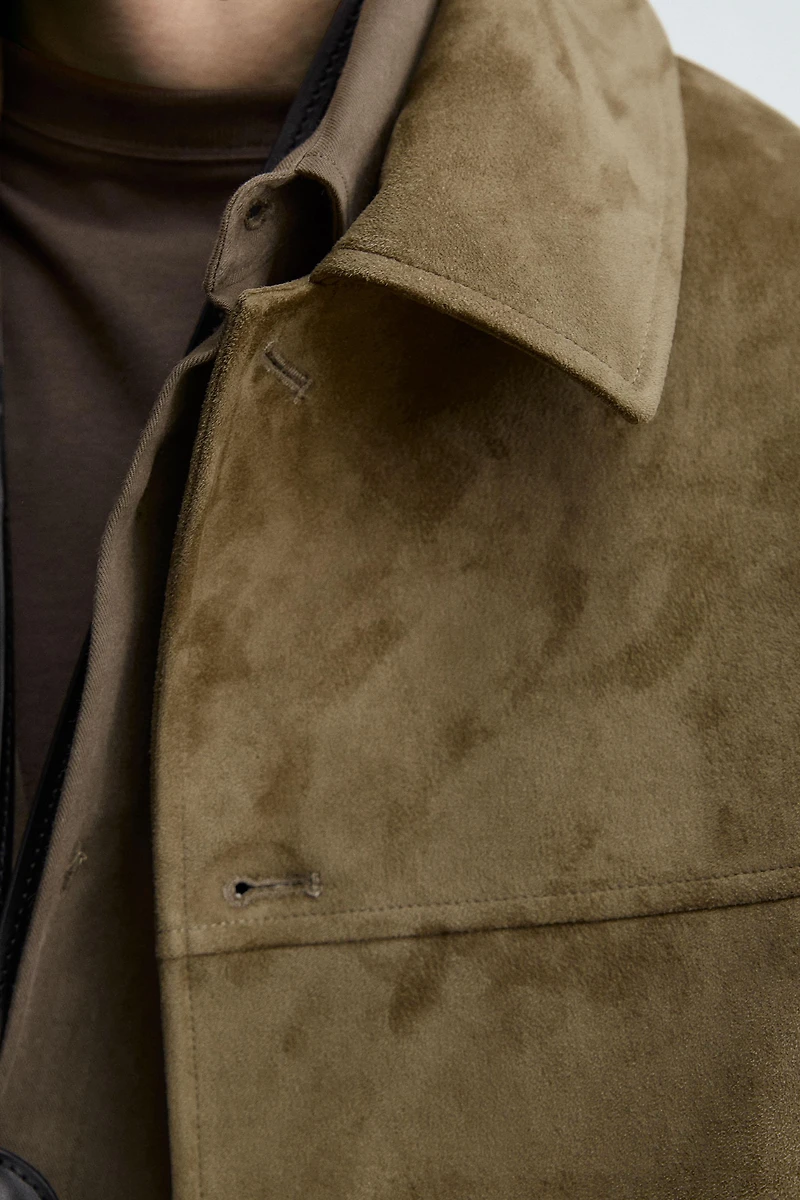 VESTE EFFET DAIM REGULAR FIT
