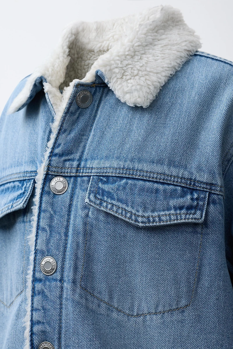SURCHEMISE EN DENIM IMITATION PEAU DE MOUTON