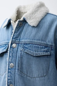 SURCHEMISE EN DENIM IMITATION PEAU DE MOUTON