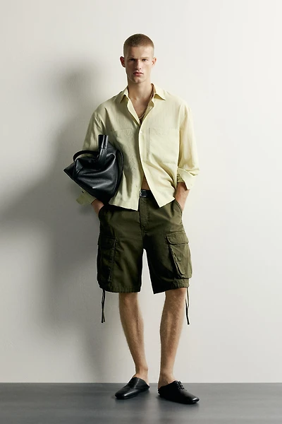 RELAXED-FIT STRIPED FLUID SHIRT