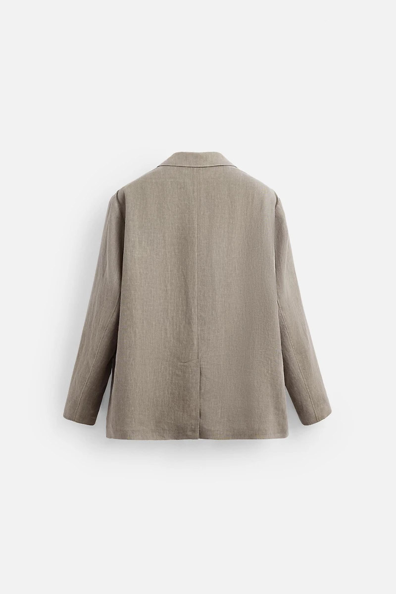 WASHED 100% LINEN SUIT BLAZER