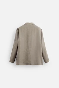 WASHED 100% LINEN SUIT BLAZER