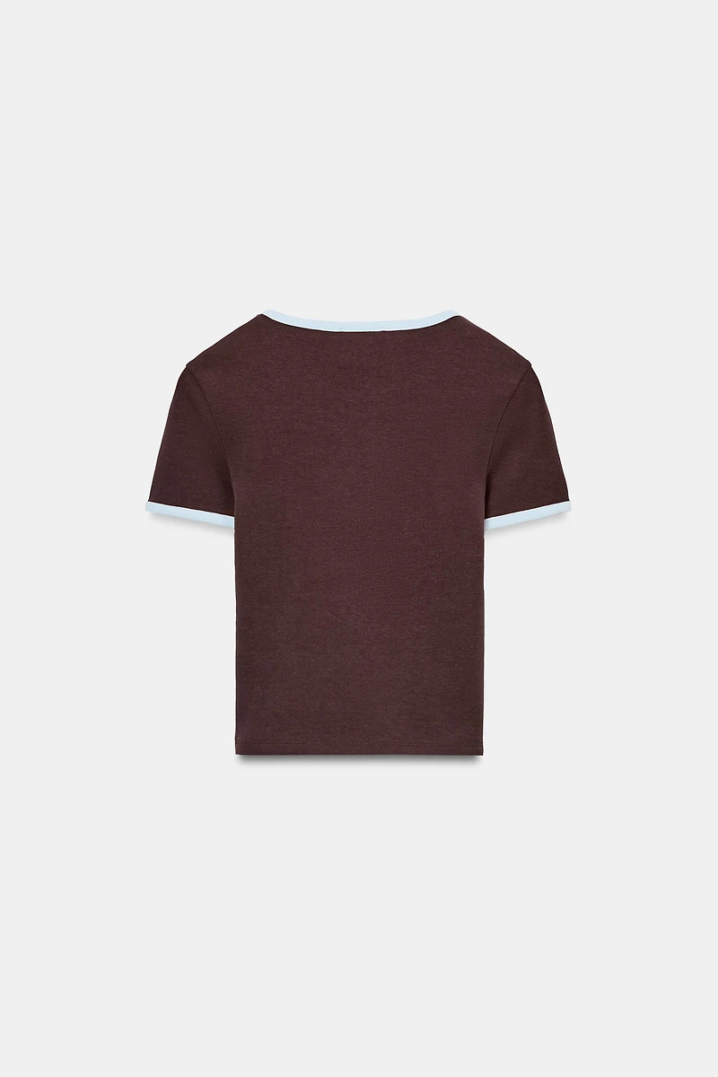 CONTRAST TRIM T-SHIRT