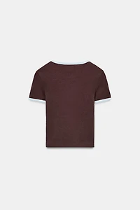 CONTRAST TRIM T-SHIRT