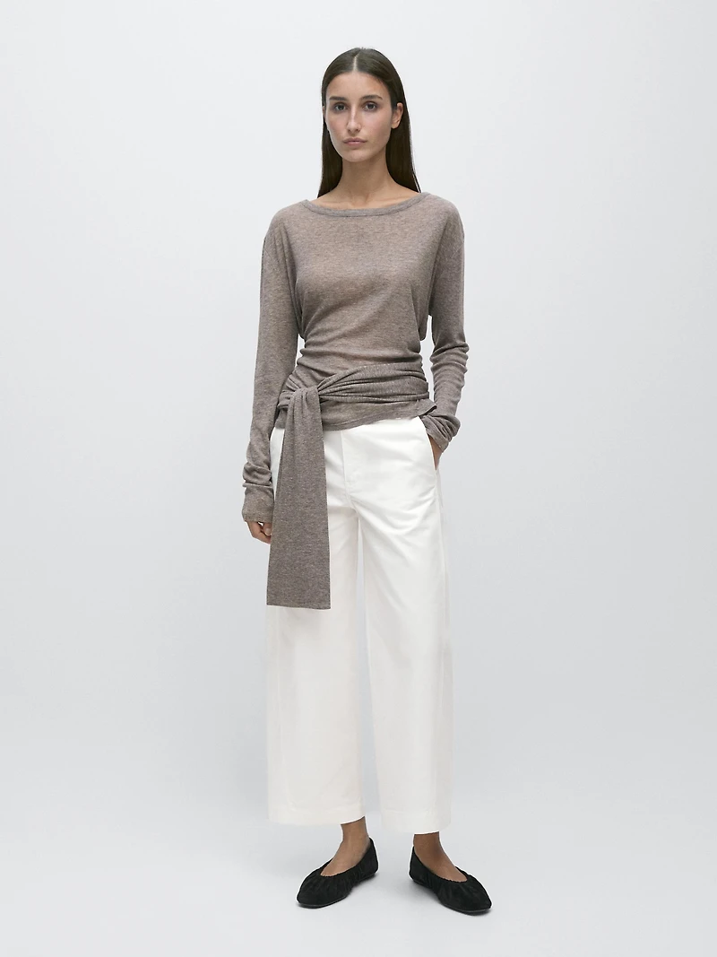 High-waist barrel fit trousers