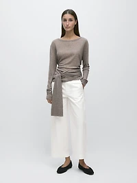 High-waist barrel fit trousers