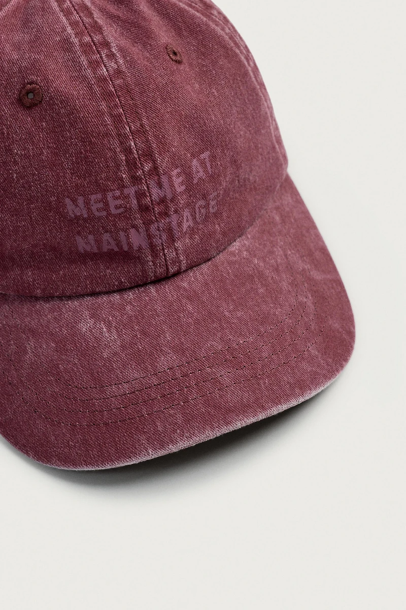 WASHED TEXT PRINT CAP