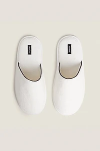 TERRYCLOTH SLIPPERS WITH PIPING