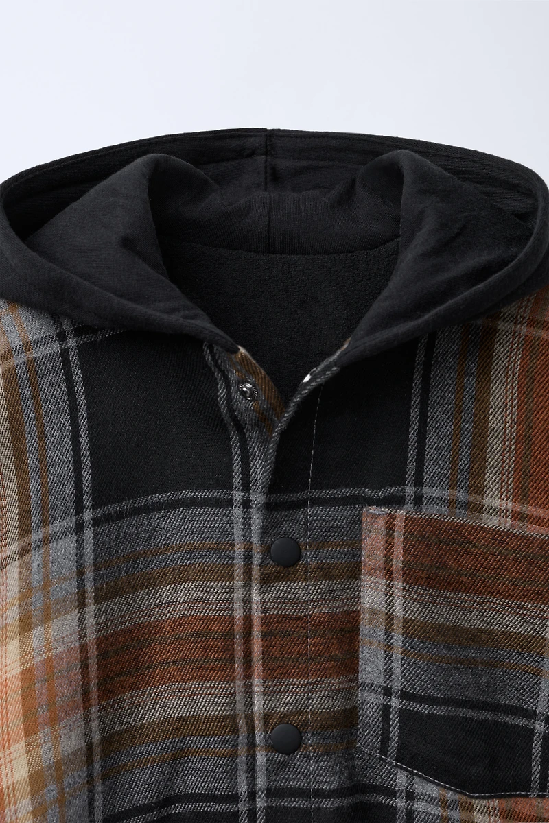 PLAID HOODIE OVERSHIRT