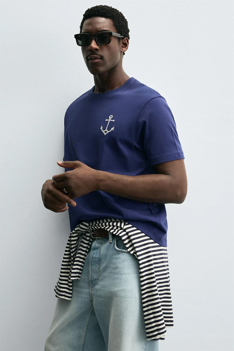 ANCHOR EMBROIDERY T-SHIRT