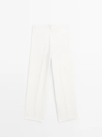 Pantalon de tailleur droit 100 % lin