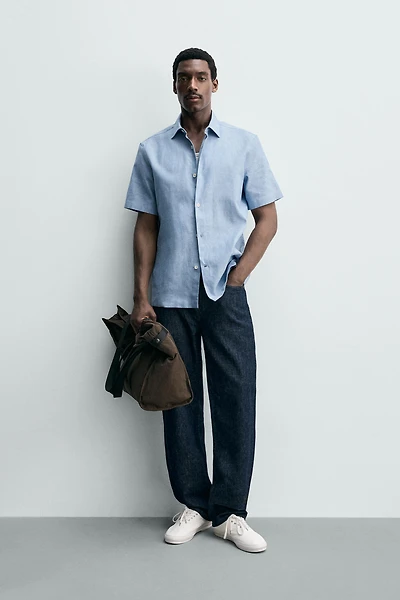 LINEN COTTON REGULAR FIT SHIRT