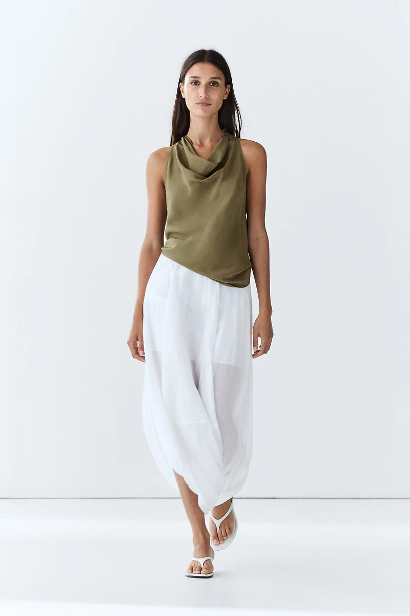 Draped halter top