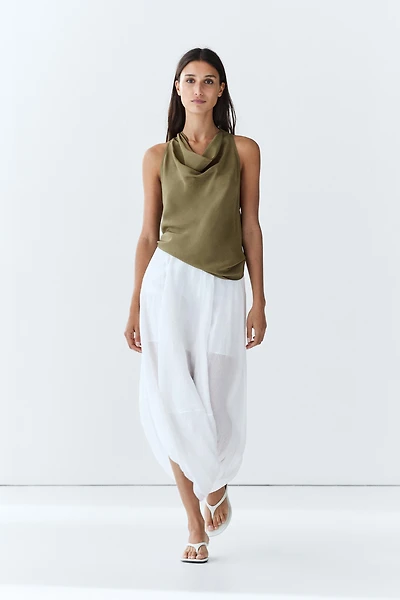 Draped halter top
