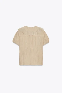 CHEMISE COL CLAUDINE BRODERIES