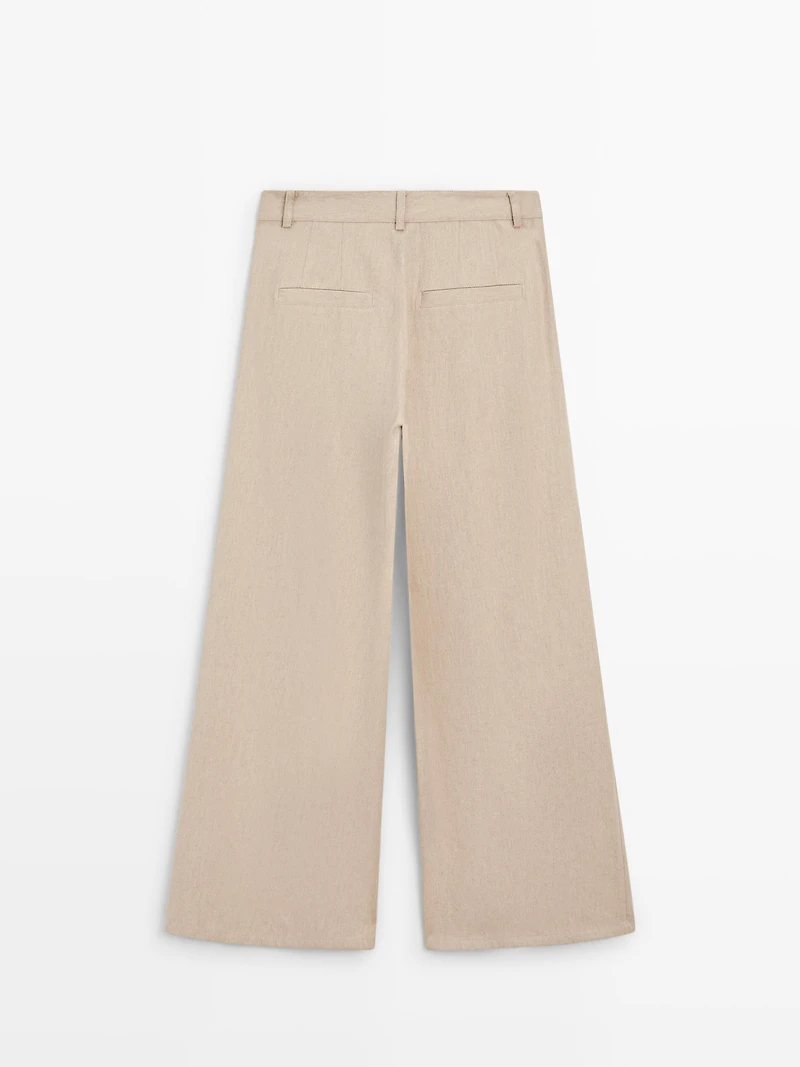 Loose fit high-waist trousers