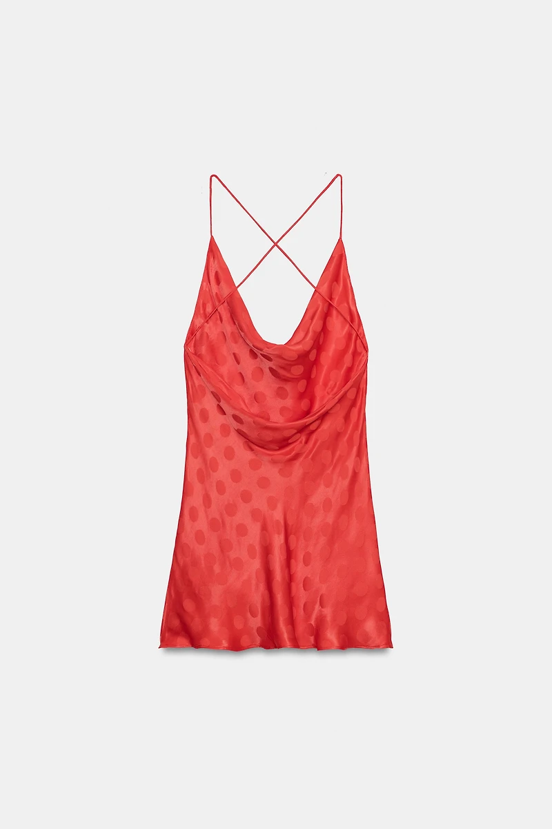 ROBE SATINÉE À POIS