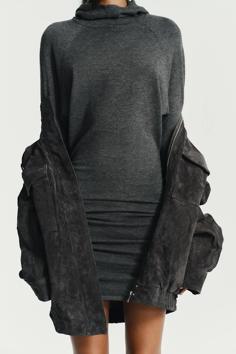 HOODIE KNIT MINI DRESS