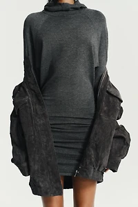 HOODIE KNIT MINI DRESS